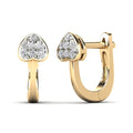 10K Yellow Gold Diamond Petite Heart Hoop Earrings W232