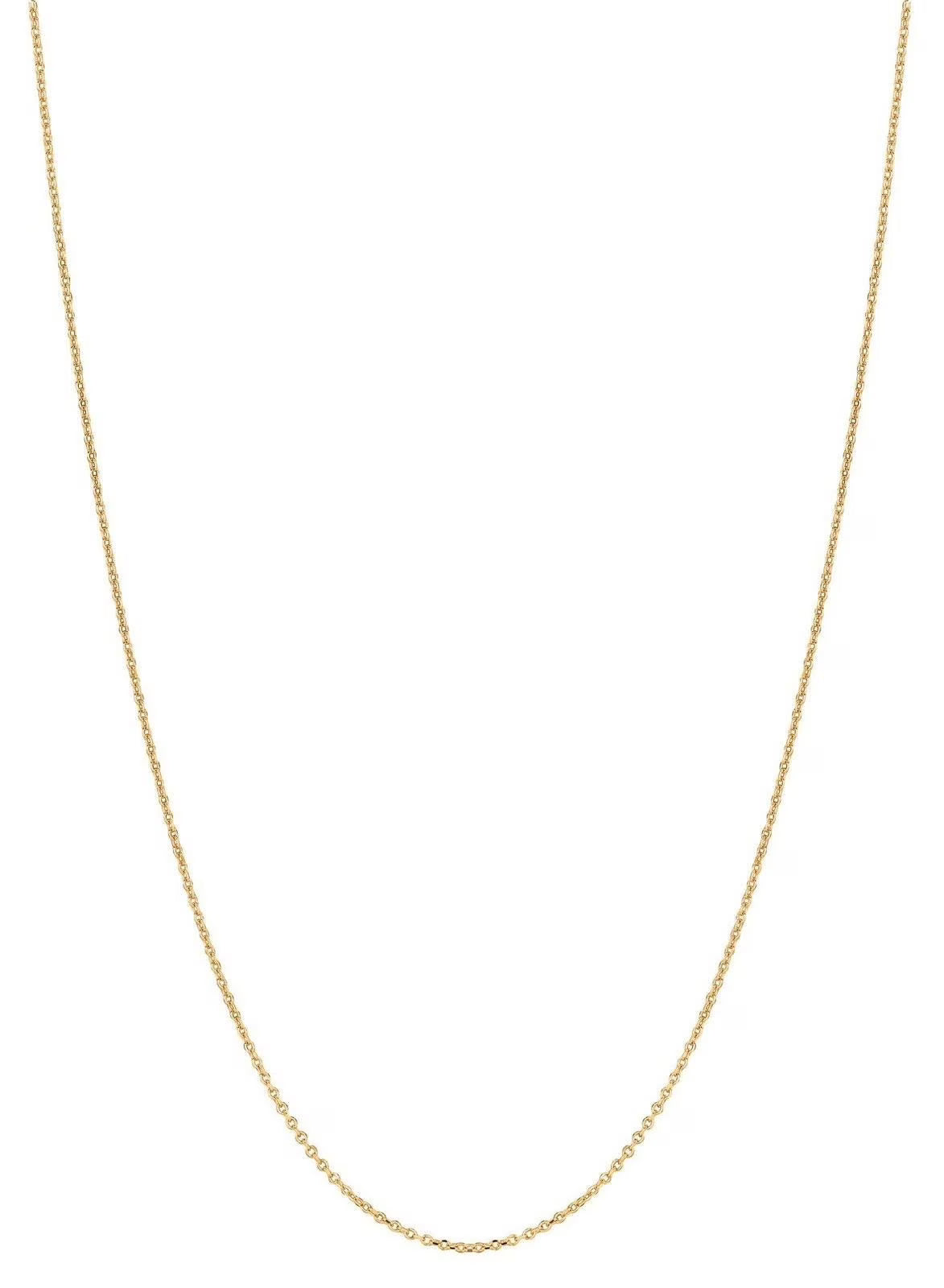 14k Yellow Gold Cable Link Chain Necklace 0.8 Mm 20 Inches G319