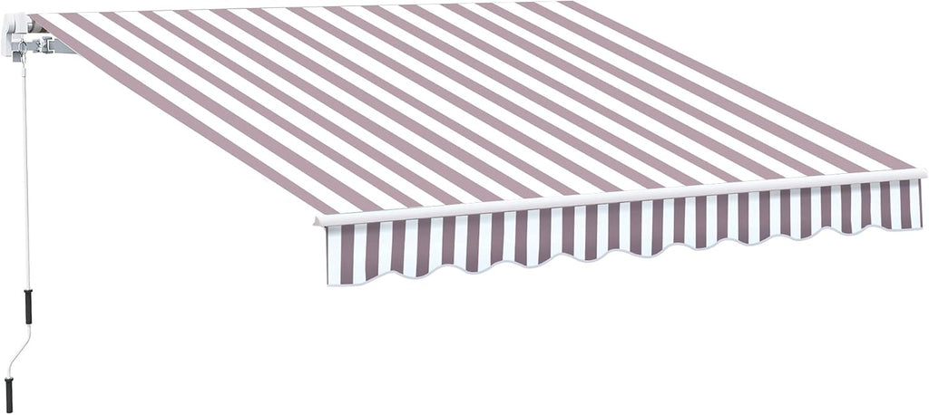 10' x 8' Manual Retractable Awning with UV Protection, Green X2074