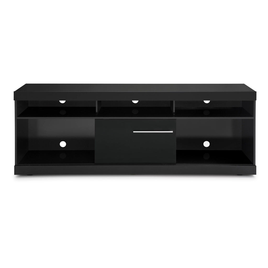 Black Wooden TV Stand with Sliding Door M72907