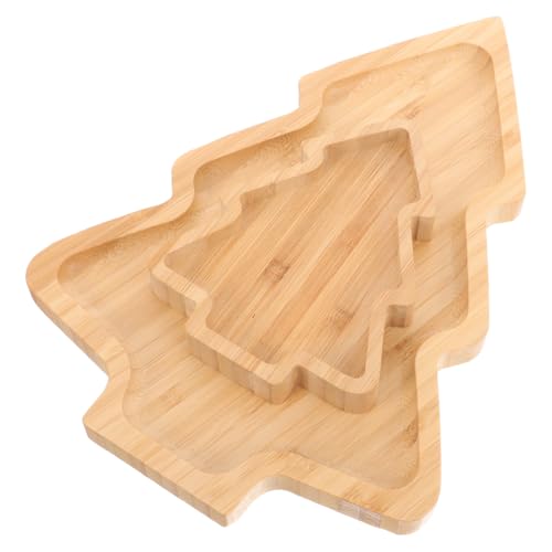 Wood Serving Platters Christmas Tree Shaped Wooden Tray B87815