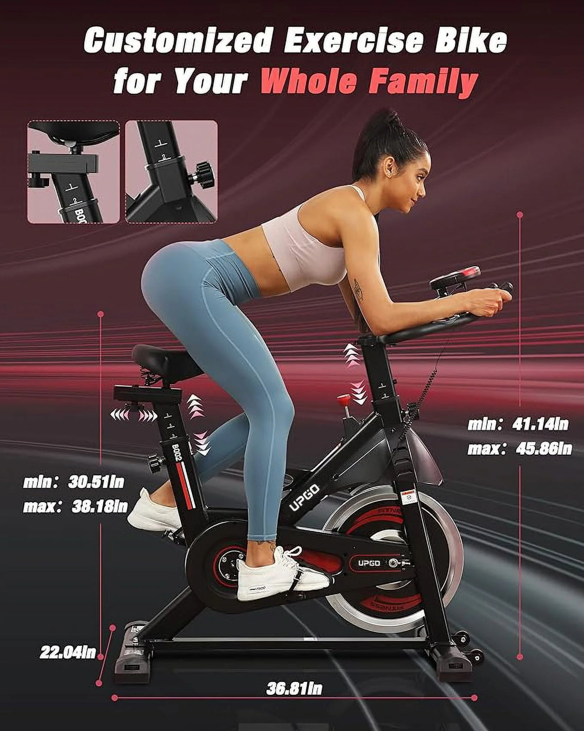 Exercise Bike 270 Lbs Weight Capacity Red M279