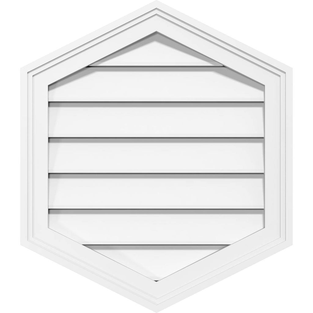 24x22W x 40x22H Vertical Peaked Surface Mount PVC Gable Vent 12/12 Pitch C47206