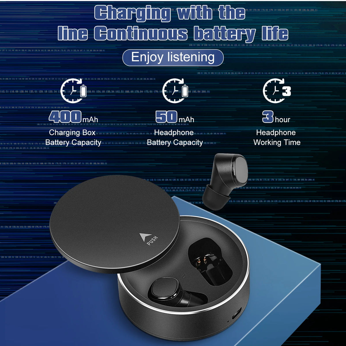 True Wireless Earbuds IPX5 Waterproof with Mic - Black Q41106