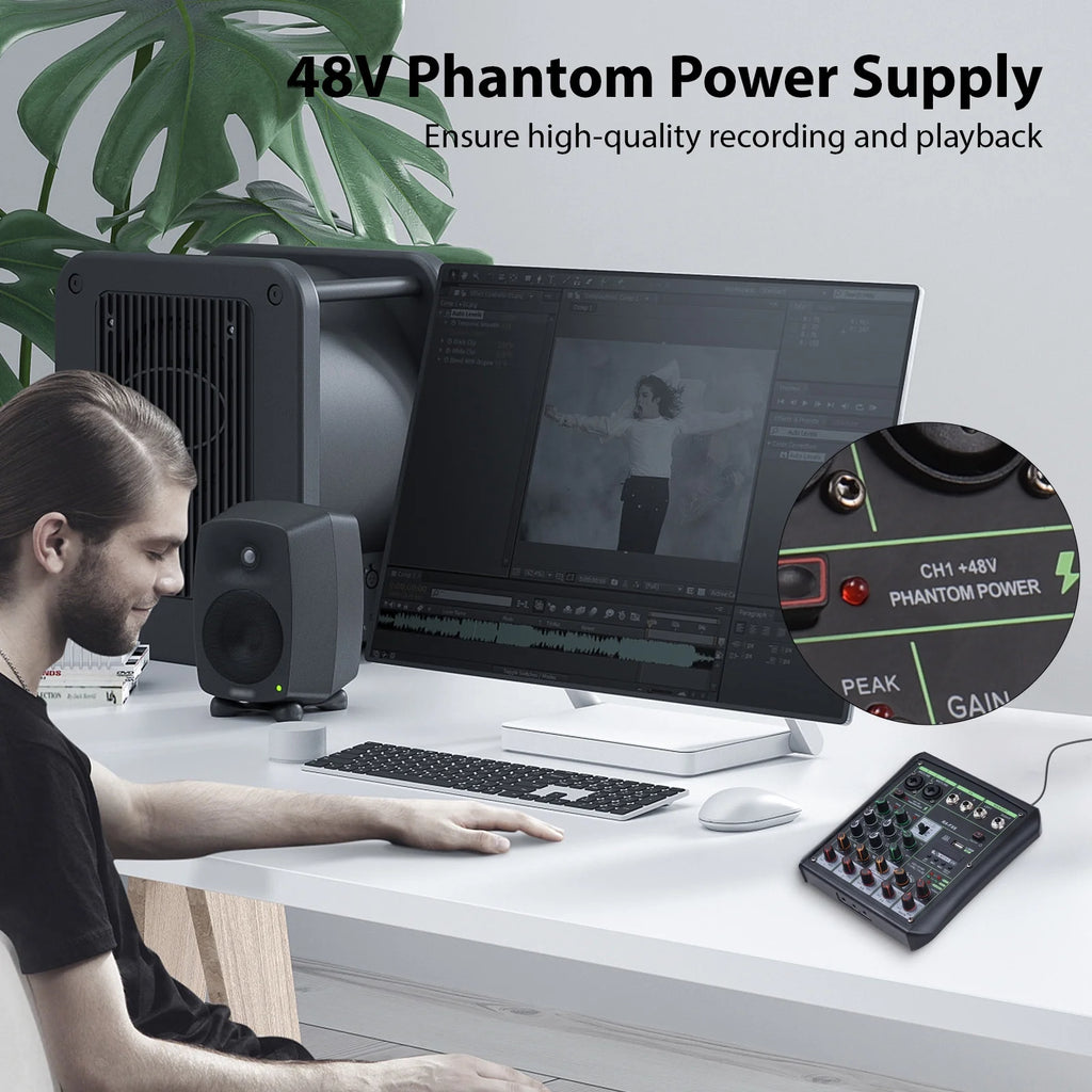6 Channel USB Audio Mixer with MP3 Player H40606