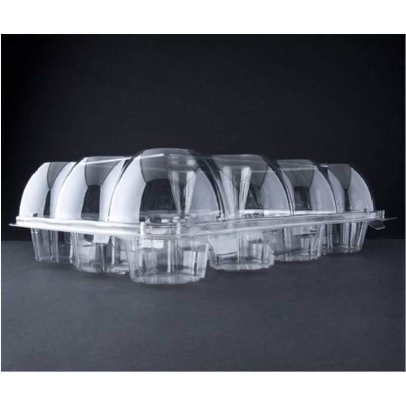 12-Compartment Clear Cupcake Container, 12-Pack J4463
