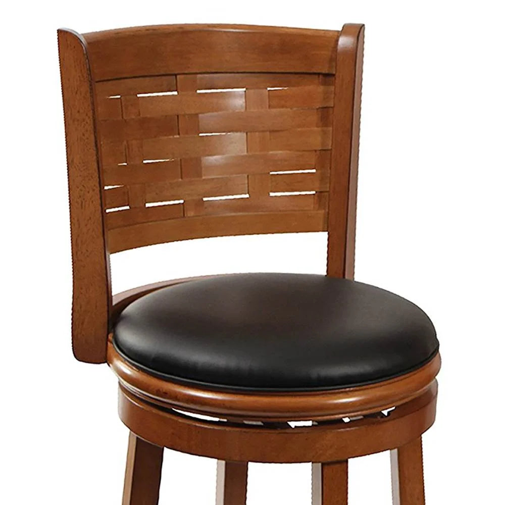29" Countertop Faux Leather Hardwood Swivel Bar Stool D906758