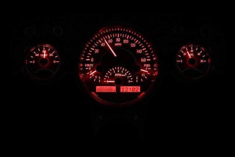 Silver Alloy Red Analog Gauges System Y947