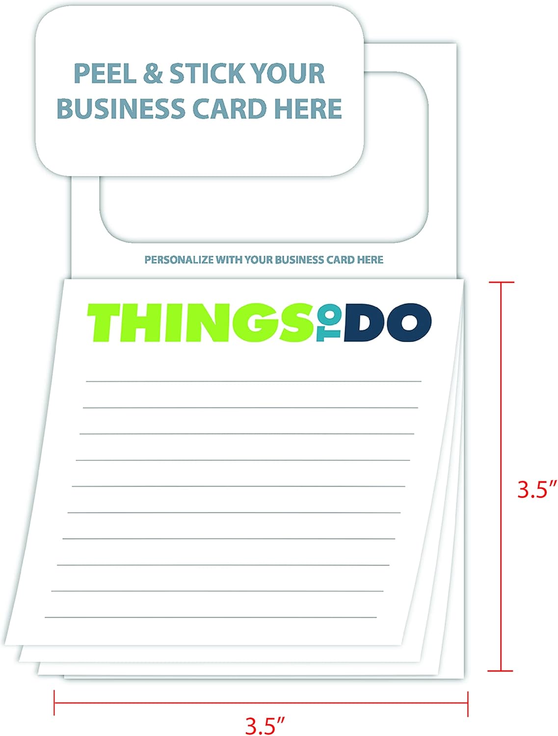 25 Pack Sticky Note Pad with Business Card Holder, 20 Sheets Each F1411