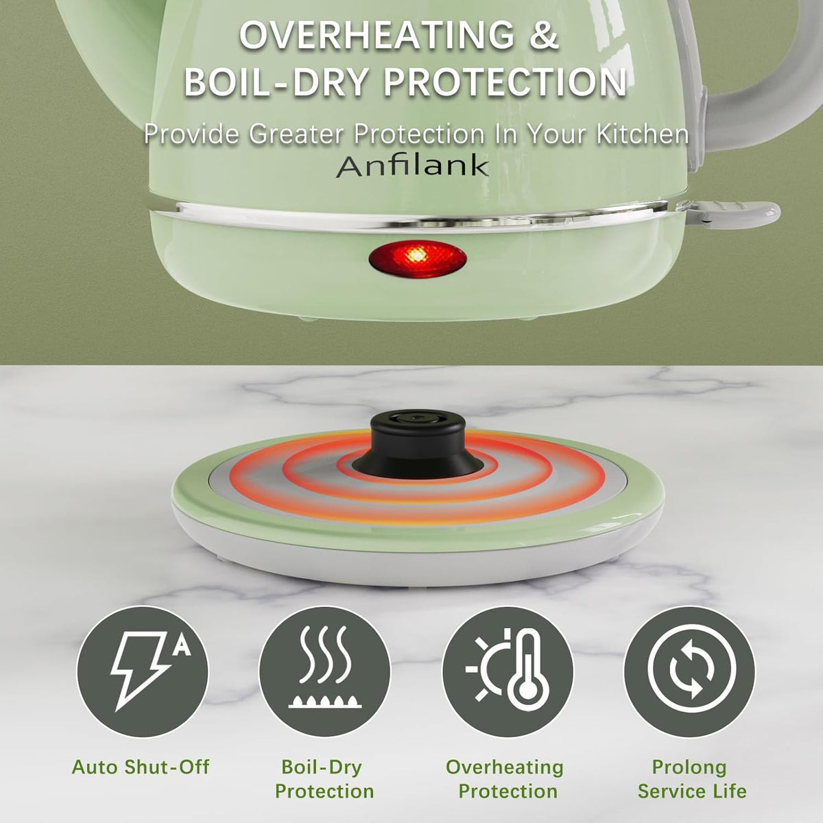 1L 1500W Stainless Steel Electric Gooseneck Kettle A3763