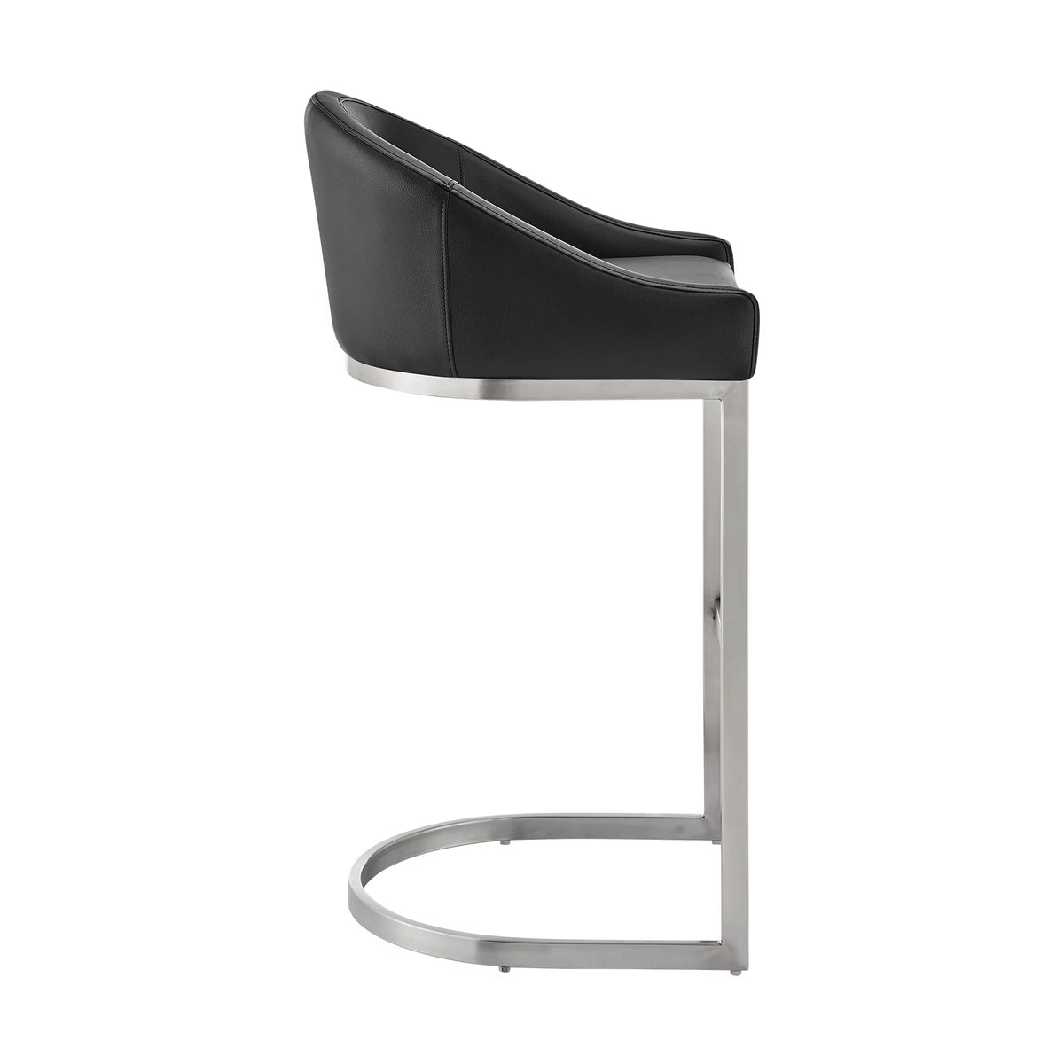 24 Inch Black Faux Leather Counter Stool Y26637