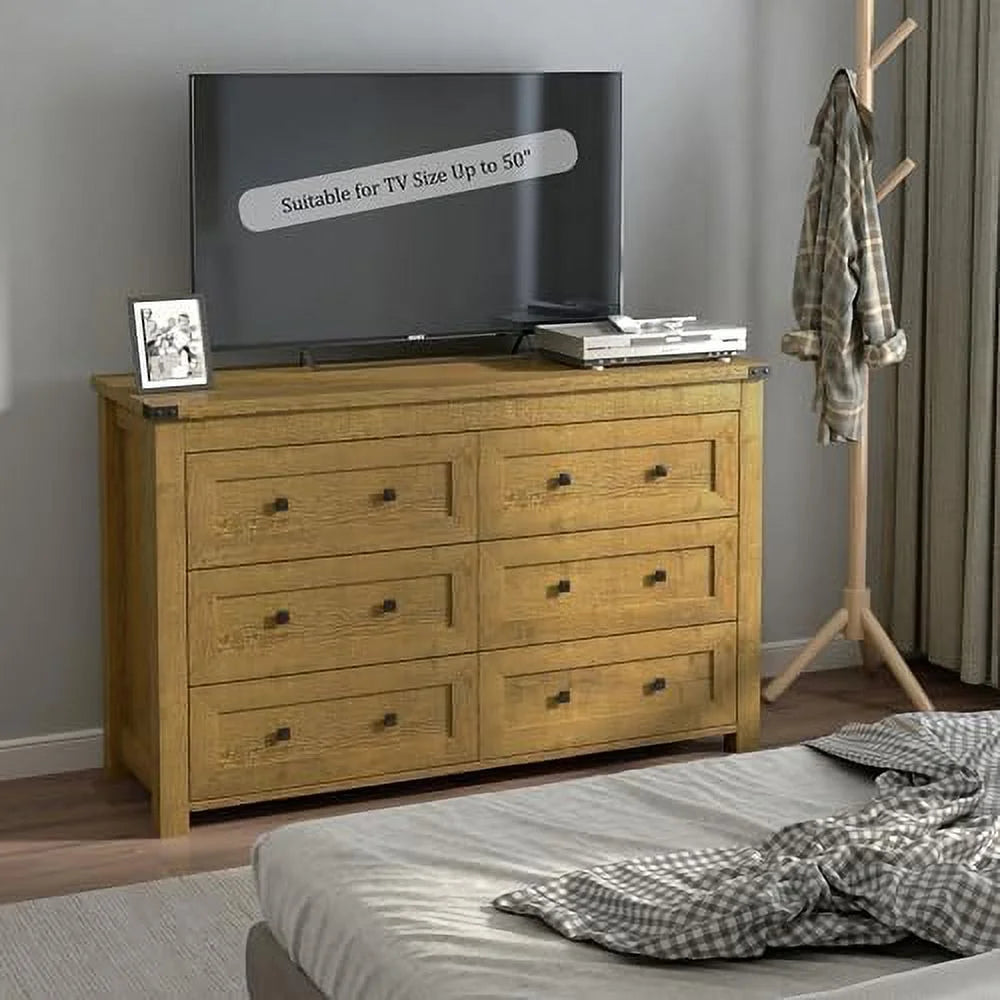 Farmhouse 6 Drawer Wood Dresser T543759