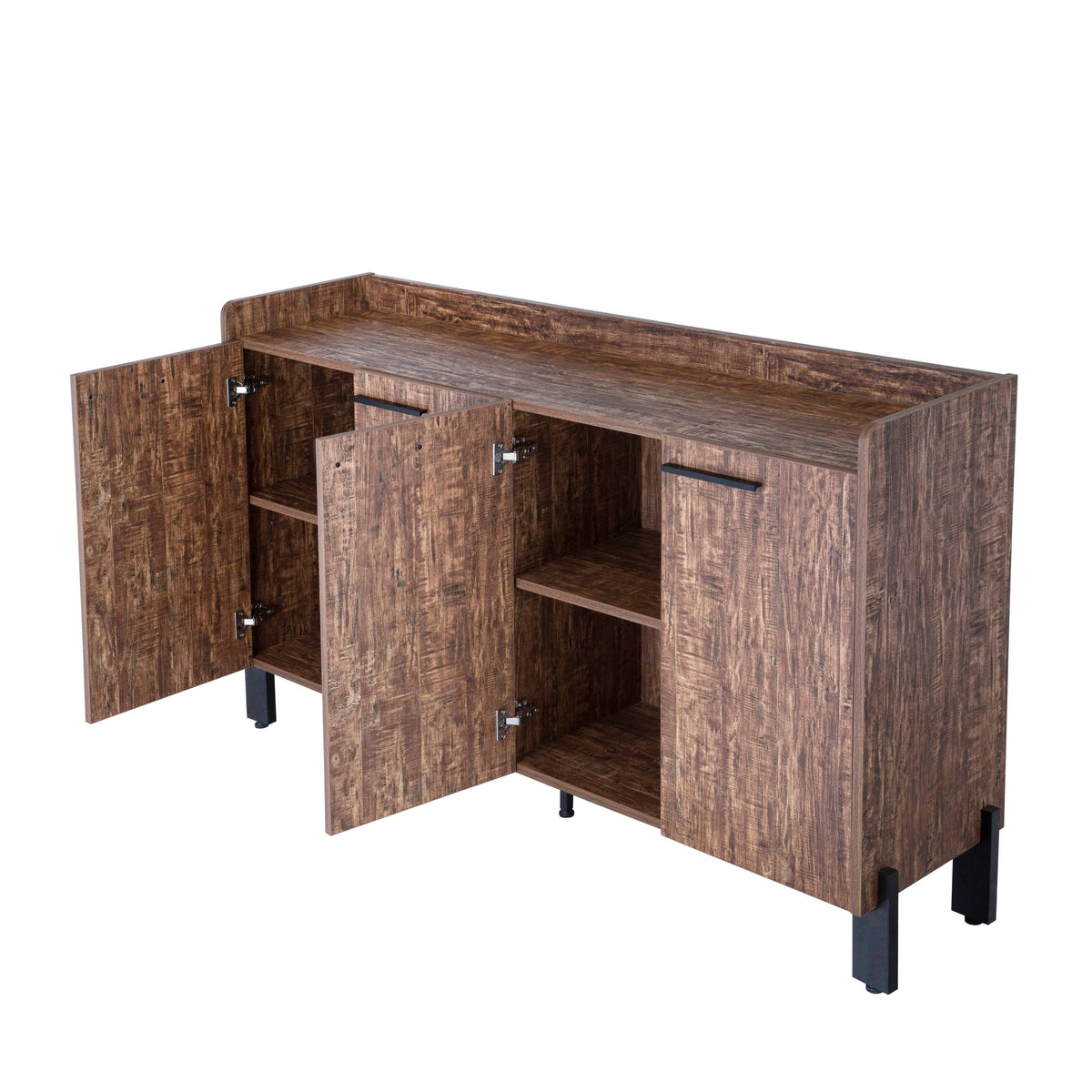 Weathered Grey Sideboard Storage Cabinet with Two Storage Cabinets L677028