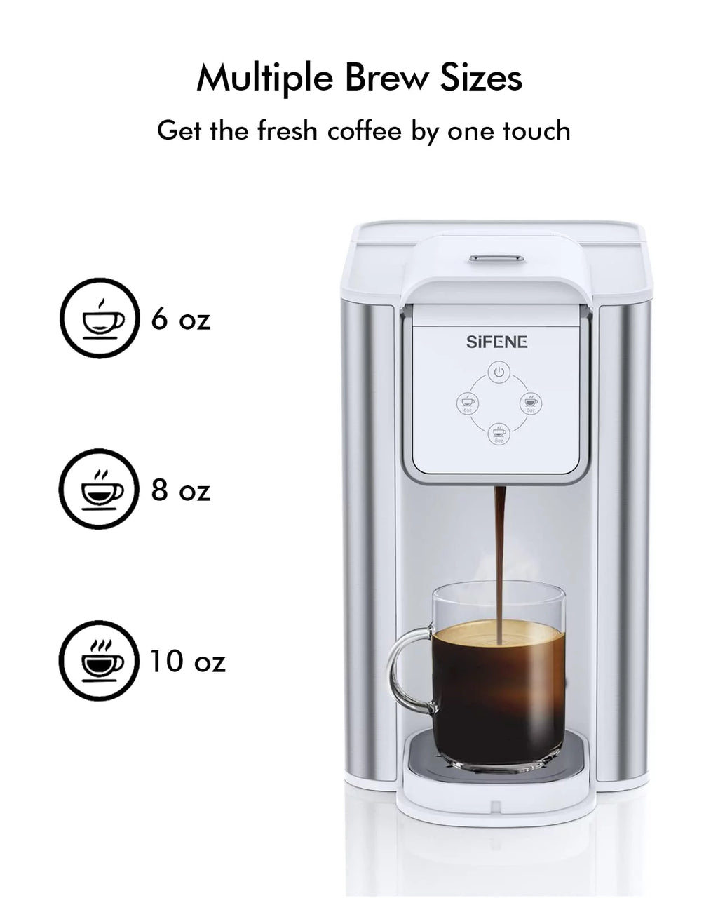 3-in-1 Single Serve Coffee Maker with 50oz Detachable Water Tank, White H22814