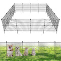 No Dig Decorative Outdoor Garden Fence with Gate, 40 in x 23.6 ft Rustproof Metal Wire Panel Y682651