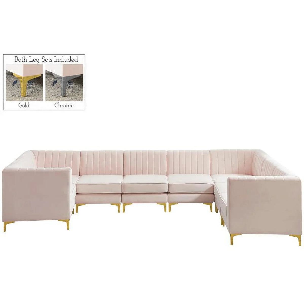 Pink Velvet Modular Sectional G261401