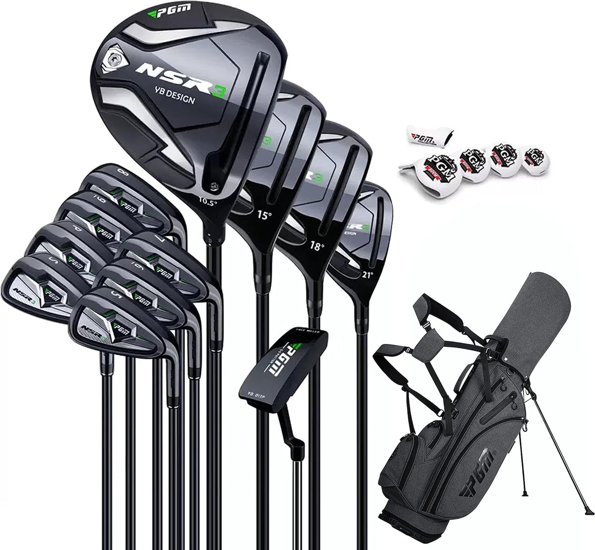 12 Piece Complete Golf Club Set with Stand Bag Q29417
