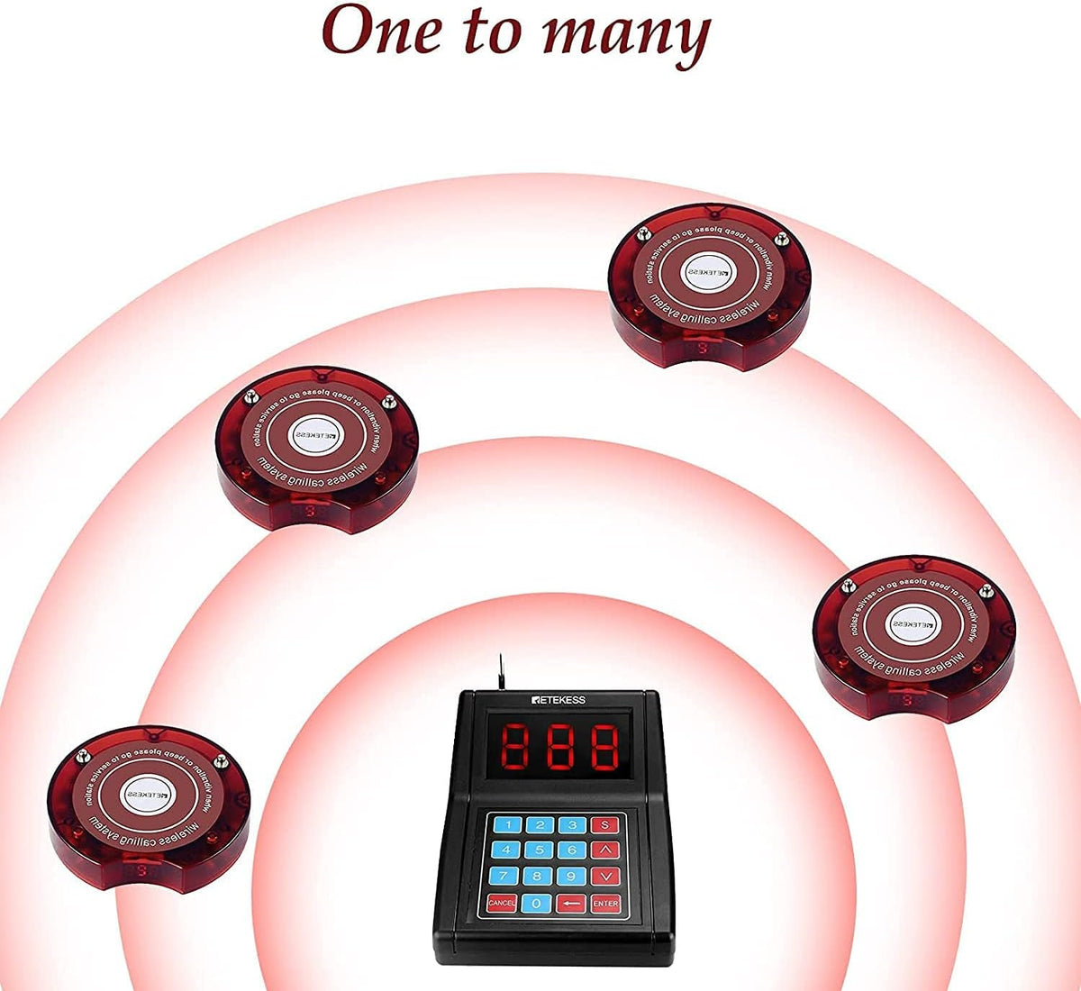 Pager System, 10 Pagers with Lanyard Hole K732