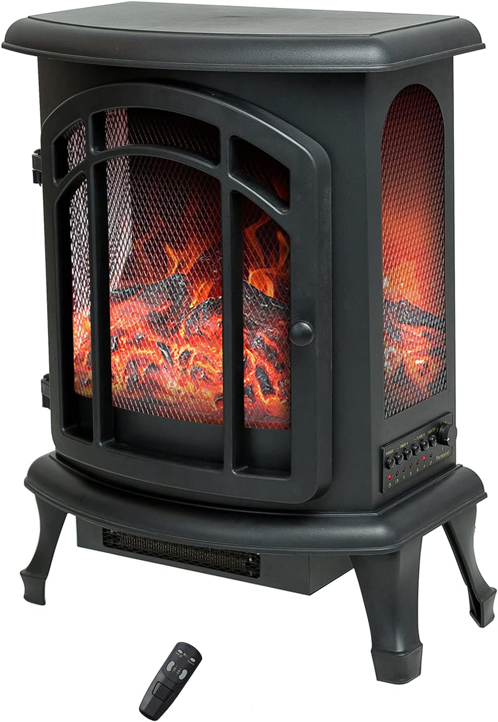 24 inch Portable Electric Wood Stove Fireplace with Flame Effect H643