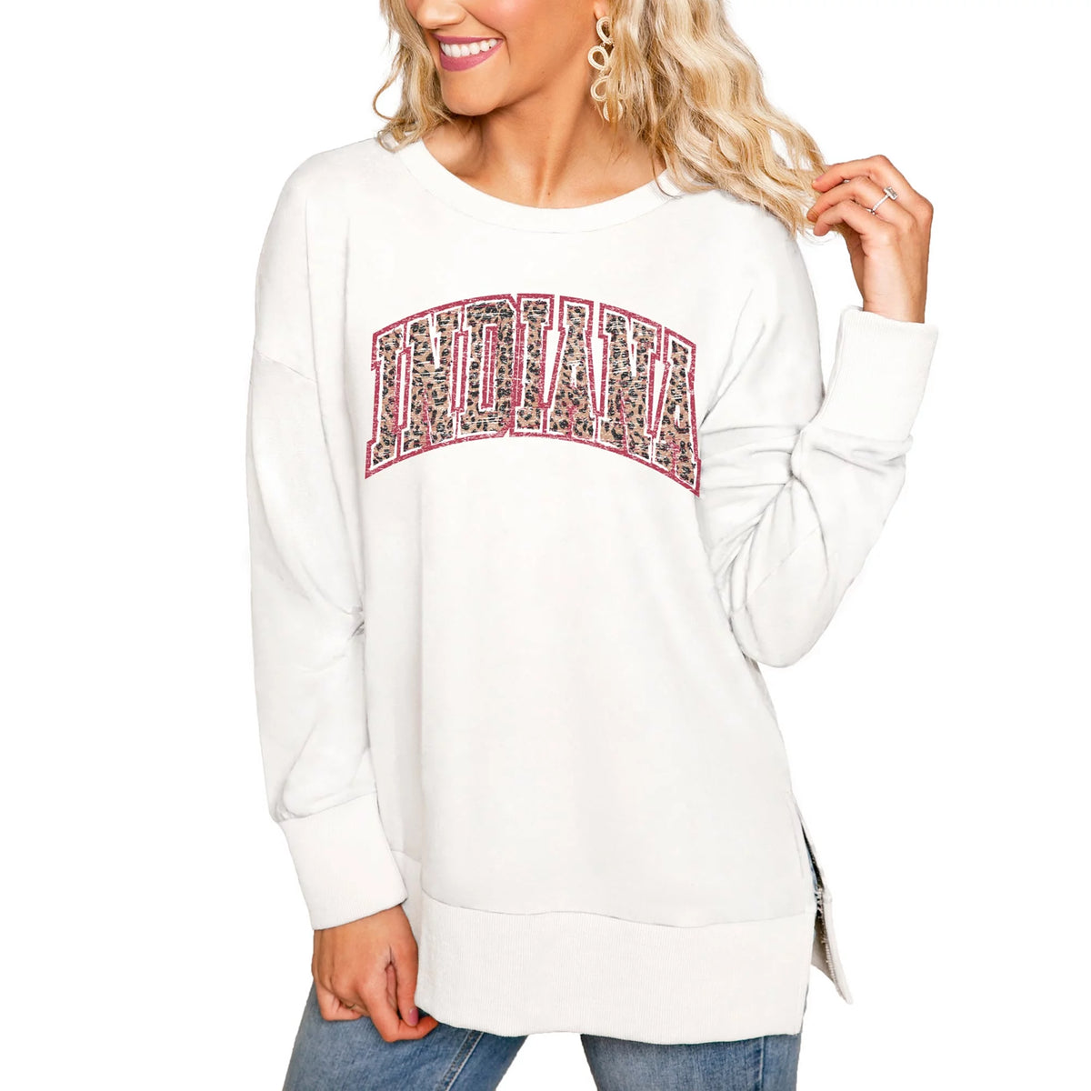 Cream Side Split Pullover Top O56033