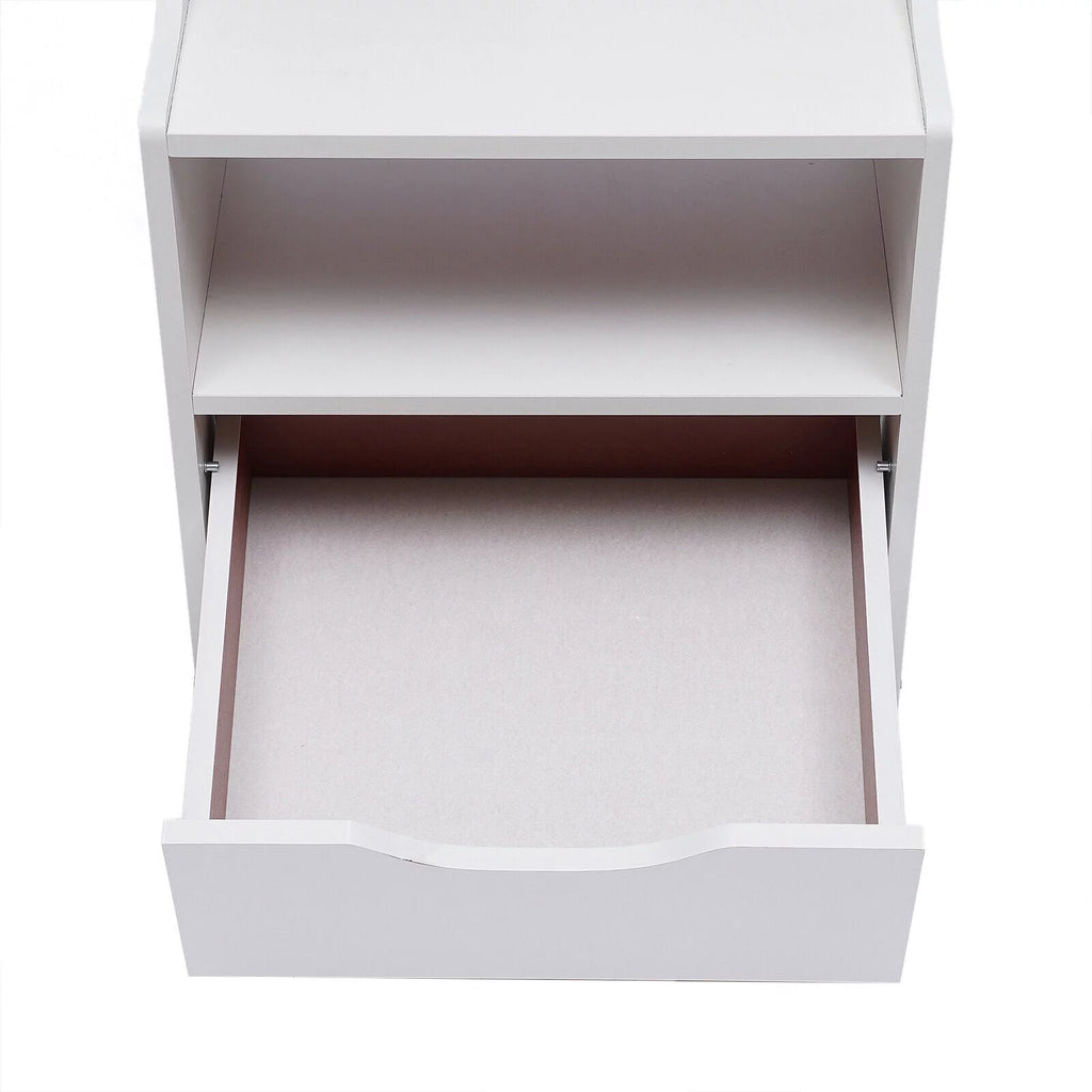 Wood Nightstand Side Table Storage Shelf S6655