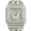 Pre-Owned Mini Panthère Diamond Bezel K18 White Gold Quartz Analog Display Silver Dial Watch S840143