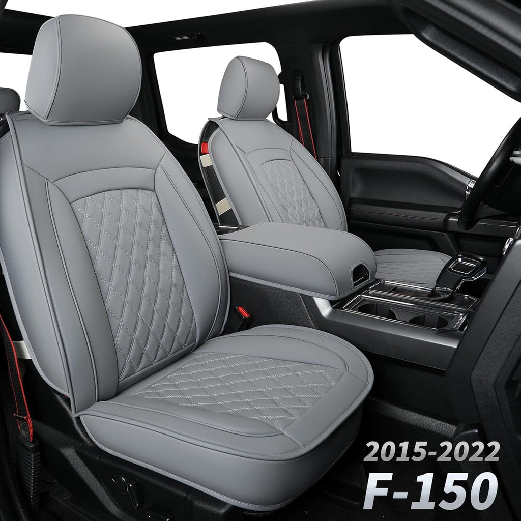 Black Faux Leather Seat Covers Front Set 2pcs W670062
