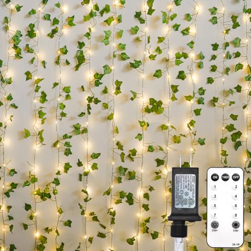 200 LED 6.5ft x 6.5ft Pothos Fairy Curtain Lights with Remote Warm White Y273