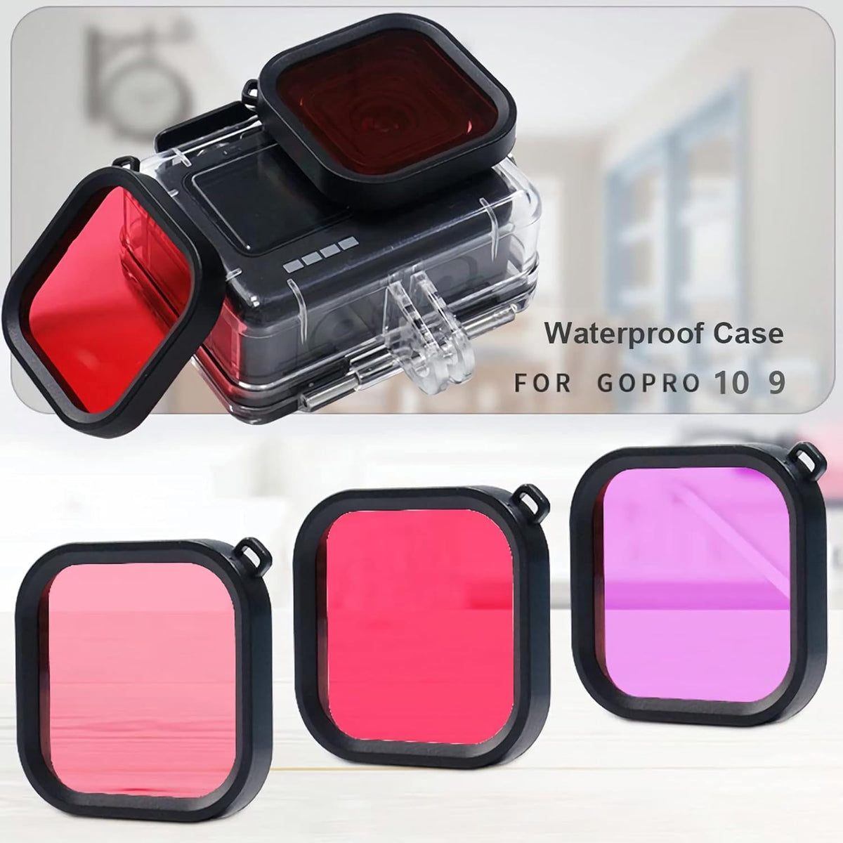 Accessories Kit Waterproof Housing Case Filter Protector Lens Screen Tempered Glass Mount Set D516