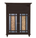 Wooden Bathroom Floor Cabinet with Glass Doors Y41824