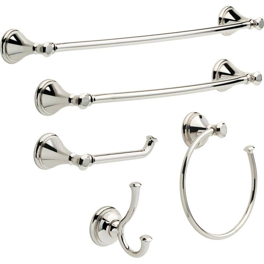5-Piece Bath Hardware Set in Polished Nickel A85889