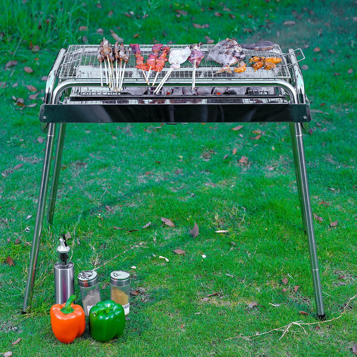 Foldable Stainless Steel Charcoal Grill H818669