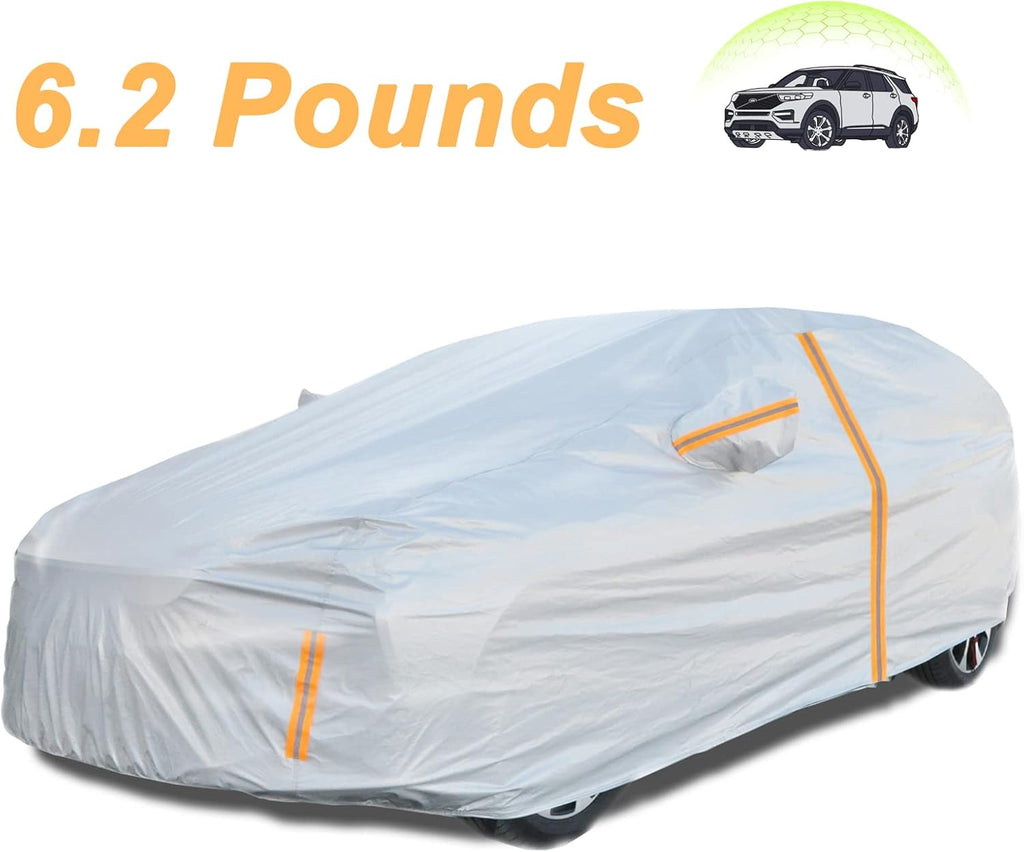 6 Layers Waterproof Cotton Car Cover with Zipper J32166
