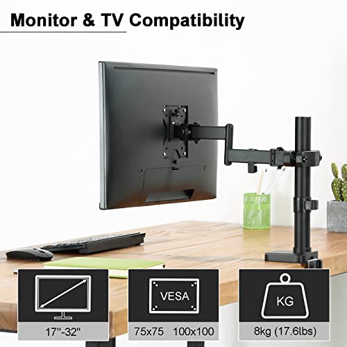 Black VESA Pole Mount for 17 to 32 inch Screens U47436