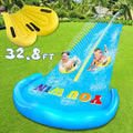 32.8FT Inflatable Water Slide with 2 Bodyboards & 2 Racing Lanes U567207