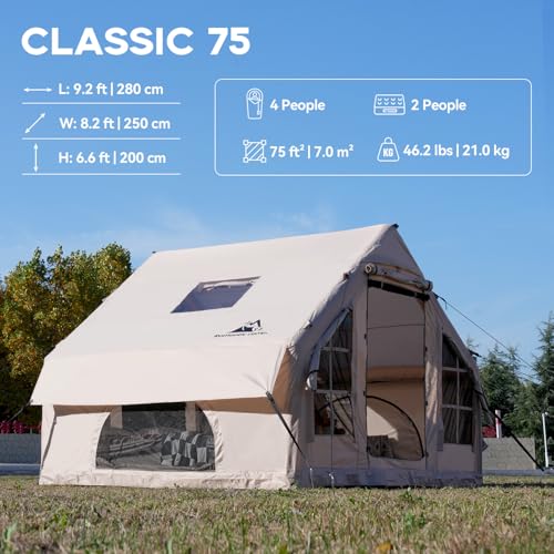 4-6 Person Waterproof Inflatable Camping Tent with Pump S1409