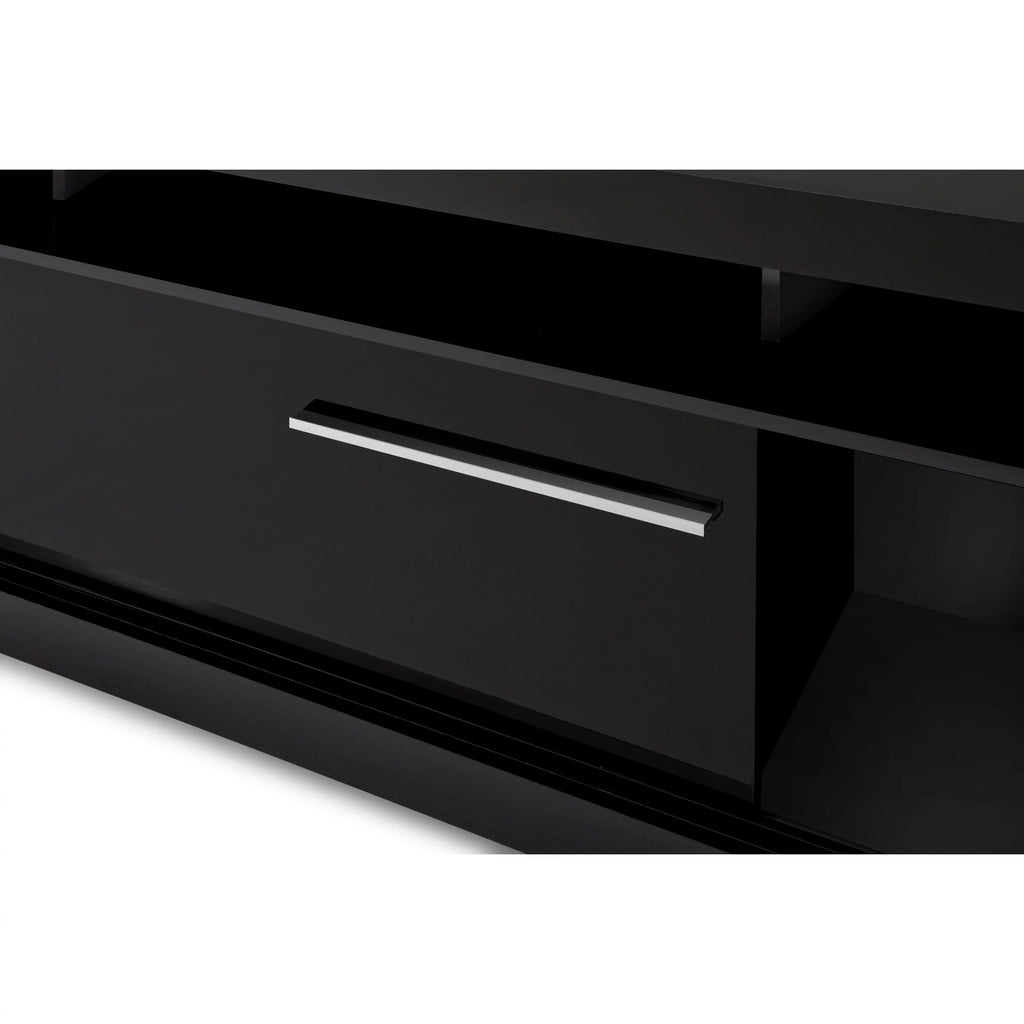 Black Wooden TV Stand with Sliding Door M72907