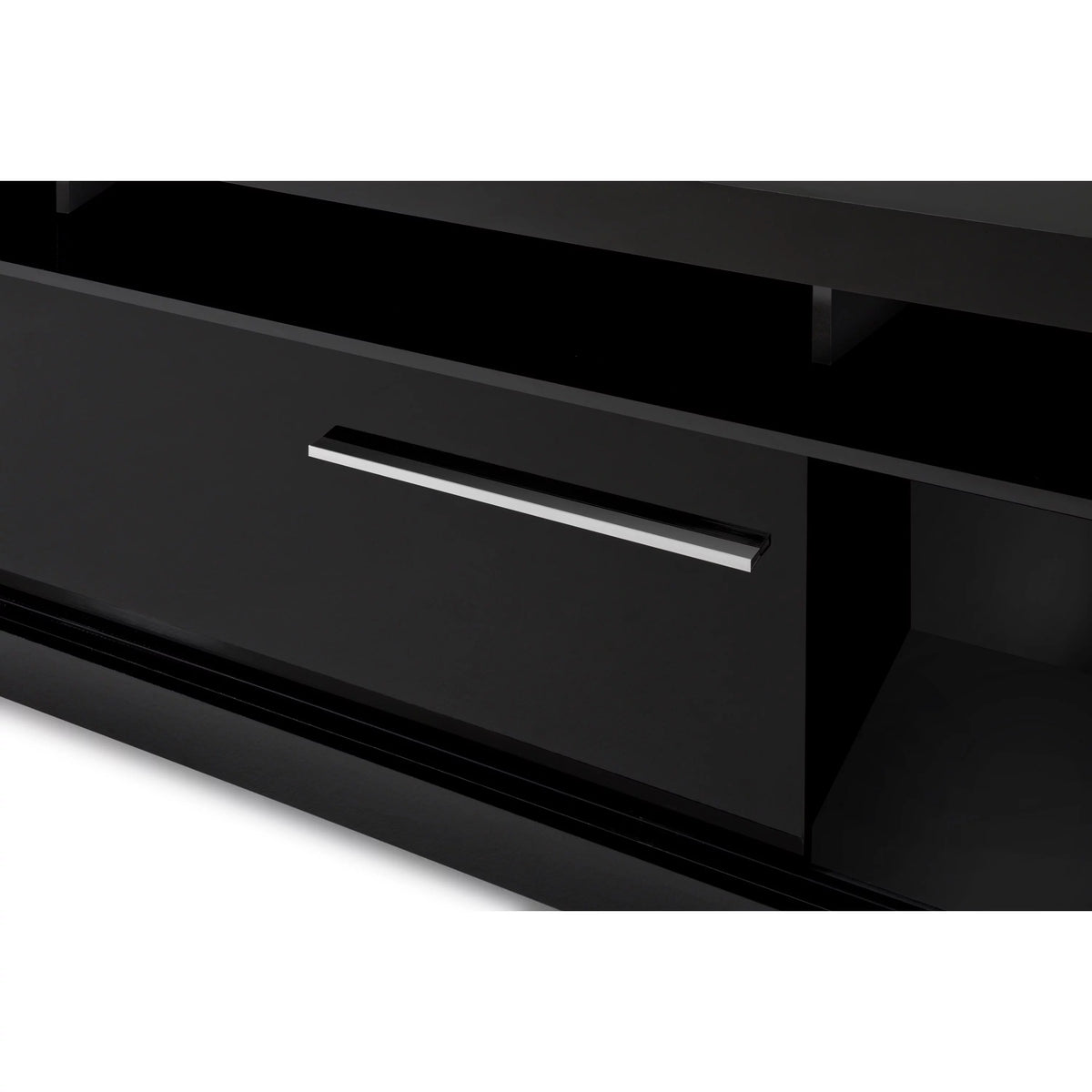 Black Wooden TV Stand with Sliding Door M72907