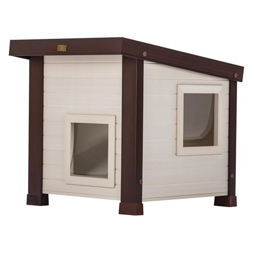 Outdoor Cat House with 2 Vinyl Door Flaps T6821