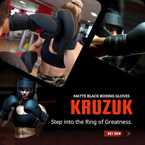 Matte Black Boxing Gloves and Pads I678007