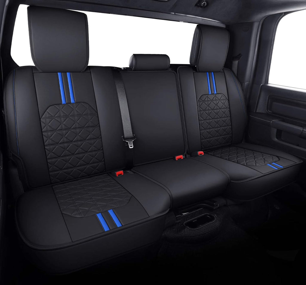 Black Faux Leather Front Seat Covers for Dodge RAM Pickup E756