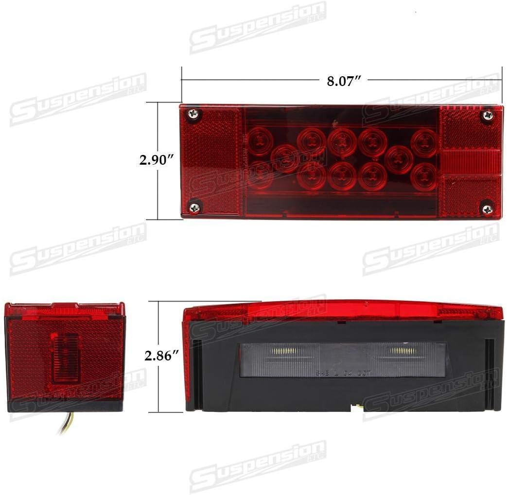 12V LED Submersible Rectangular Trailer Lights Kit E902