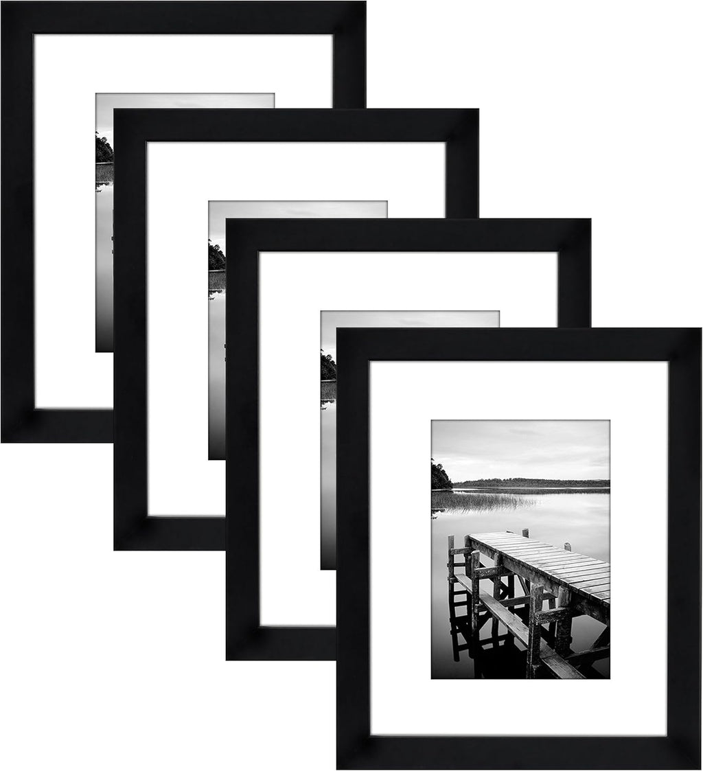 Black 10-Piece Picture Frame Set and 4 Piece 8x10 Picture Frame Set D465
