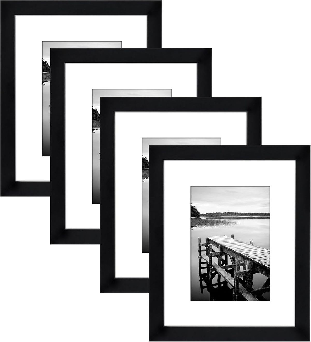 Black 10-Piece Picture Frame Set and 4 Piece 8x10 Picture Frame Set D465