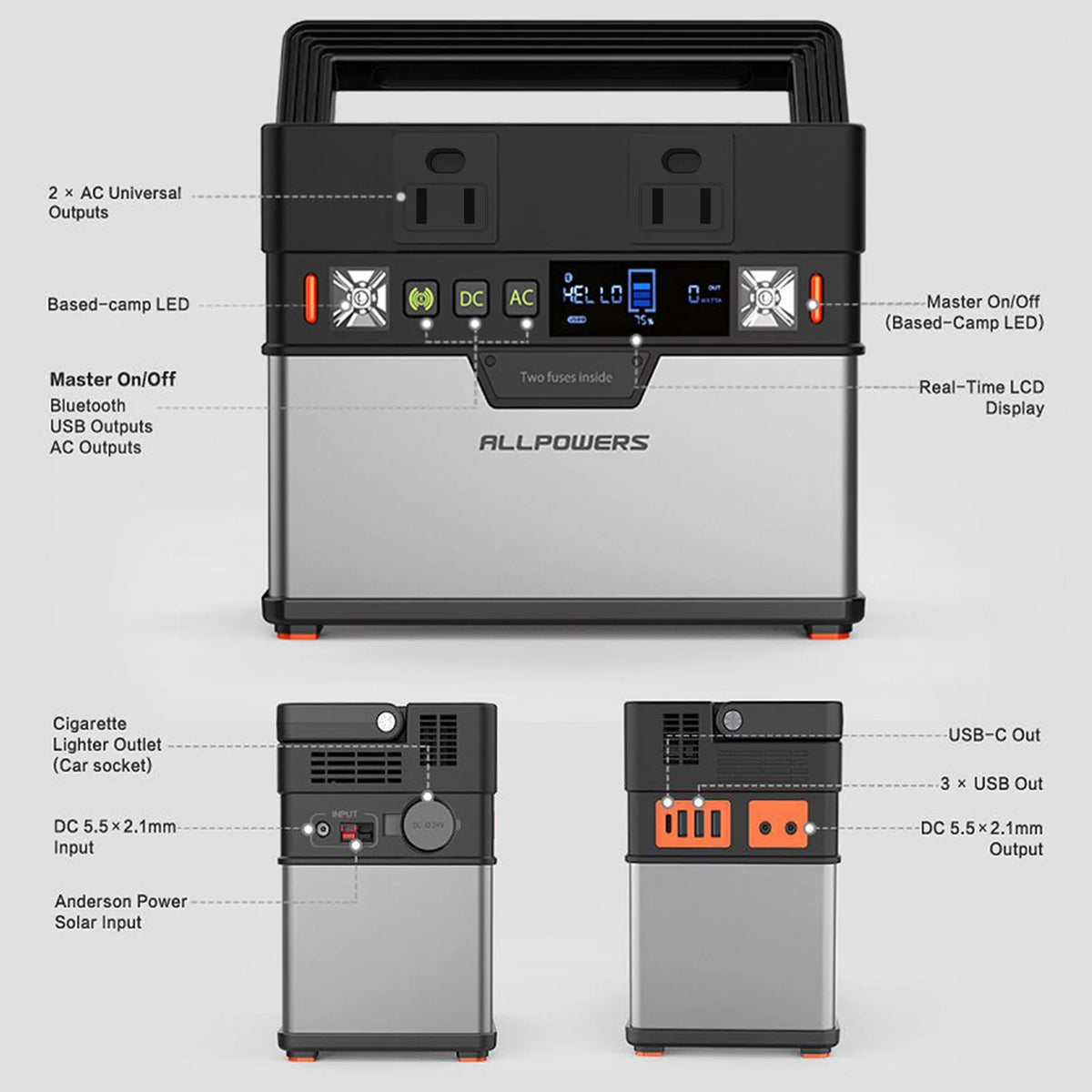 288Wh Portable Power Station with 300 Watt AC Outlets U32430