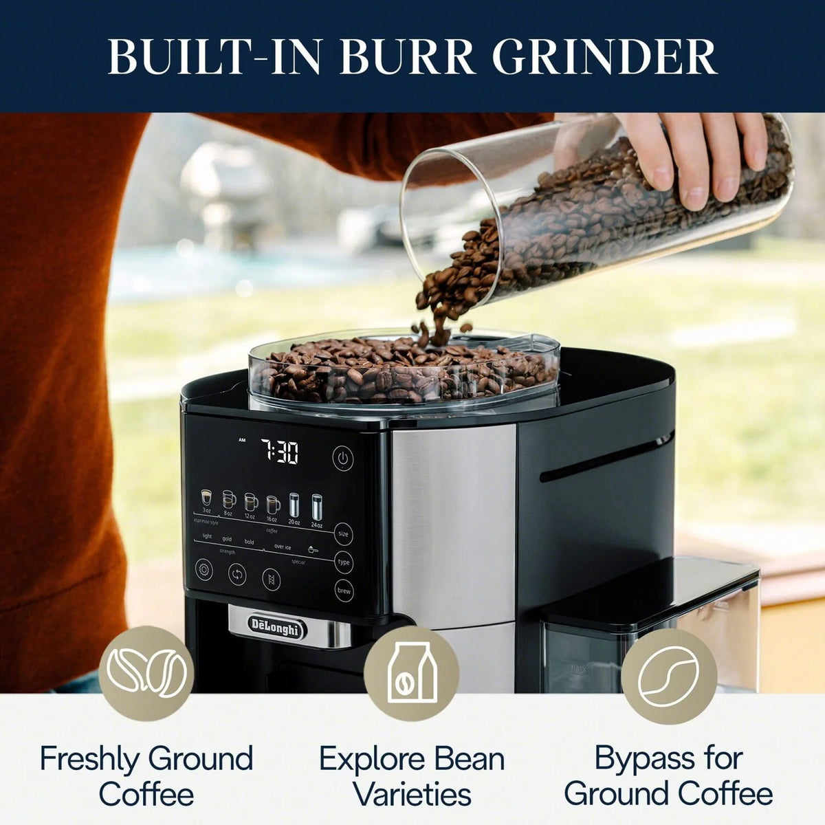 Single-Serve Drip Coffee Maker with Built-In Grinder S6251