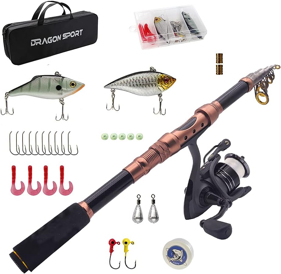 2.4m Carbon Fiber Telescopic Fishing Rod with Reel Combo I561