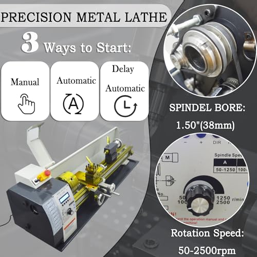 8"x32" Benchtop Metal Lathe Machine 1100W 50-2500RPM F330596