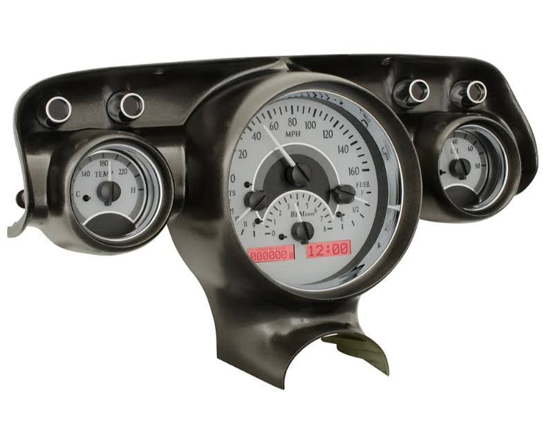 Silver Alloy Red Analog Gauges System Y947
