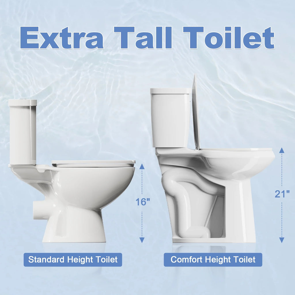 21 Inch Height Two Piece Elongated Toilet C804